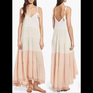 Sun & Shadow cotton color block maxi dress/cover up